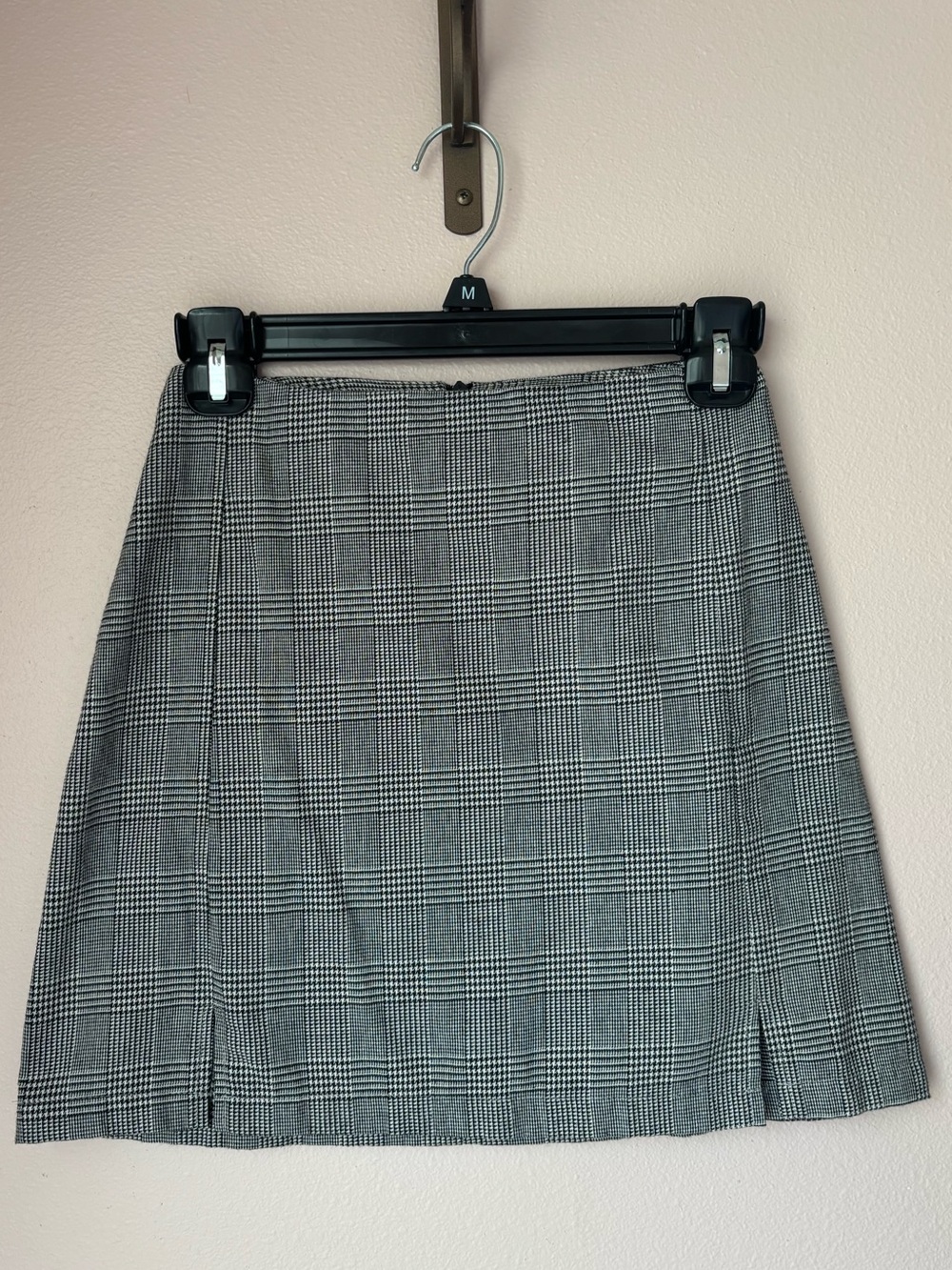 Brandy Melville Black & White Glen Plaid Mini Skirt
